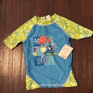 Disney Blue and Green Rashguard with Surf Graphic